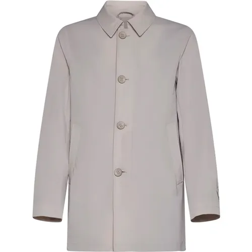 Classic Grey Coat with Beige Twill , male, Sizes: 3XL, L, M, 2XL - Herno - Modalova