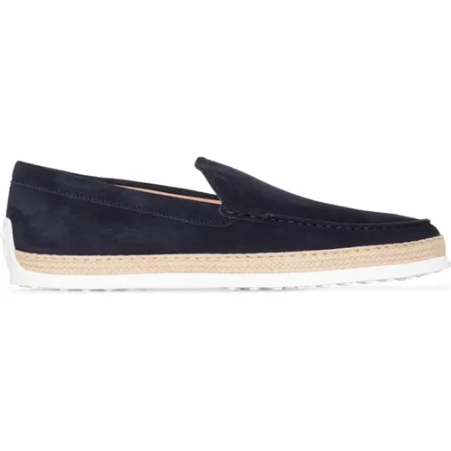 Leather Suede Espadrille Slip-On Shoes , male, Sizes: 6 UK, 6 1/2 UK, 7 UK - TOD'S - Modalova