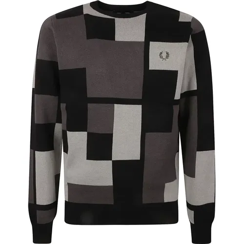 Grey Sweaters with Crew Neck , male, Sizes: XL - Fred Perry - Modalova