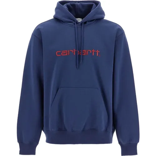 Cozy Hooded Sweatshirt with Embroidered Lettering , male, Sizes: S, L - Carhartt WIP - Modalova