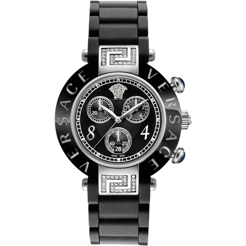 Ceramic Chrono Reve Watch , female, Sizes: ONE SIZE - Versace - Modalova