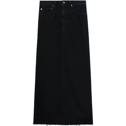 Denim Skirt with Raw-Cut Hem , female, Sizes: W25 - Agolde - Modalova