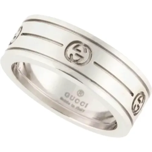 Pre-owned White Gold rings , female, Sizes: ONE SIZE - Gucci Vintage - Modalova