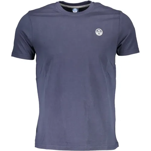 Blaues Baumwoll-T-Shirt mit Logo , Herren, Größe: XL - North Sails - Modalova