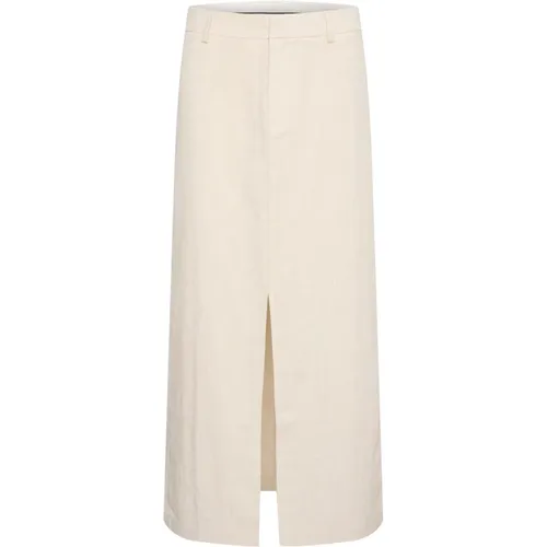 Feather Gray Melange Long Skirt , female, Sizes: 2XL, XL, 3XL, M, L - Kaffe - Modalova