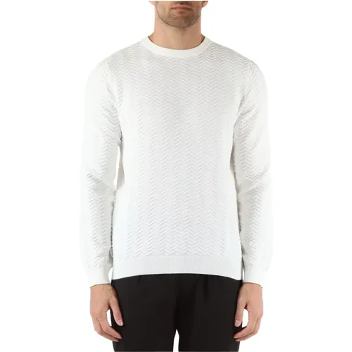 Geprägter Baumwoll-Regular-Fit-Pullover , Herren, Größe: L - Antony Morato - Modalova