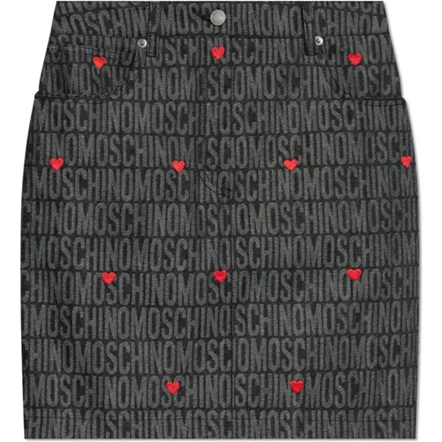 Rock mit Logo , Damen, Größe: 2XS - Moschino - Modalova