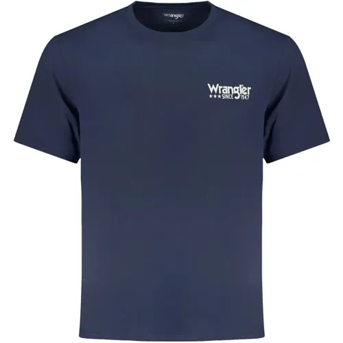 Blau Kurzarm Logo Tee Shirt - Wrangler - Modalova