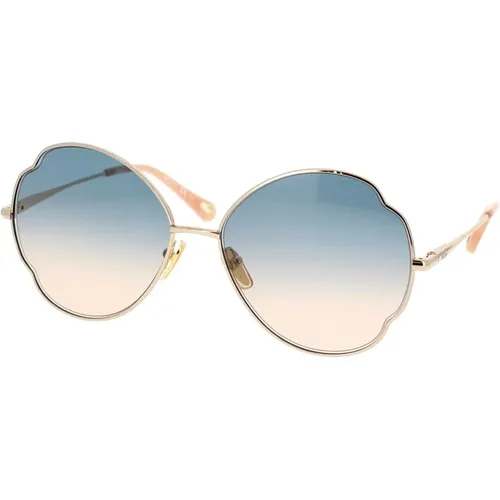 Butterfly Metal Sunglasses with Bio-Basedylon Lenses , female, Sizes: 60 MM - Chloé - Modalova