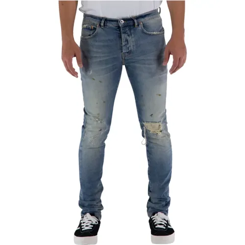 Zerrissene Skinny Jeans P001 Worn , Herren, Größe: W34 - Purple Brand - Modalova
