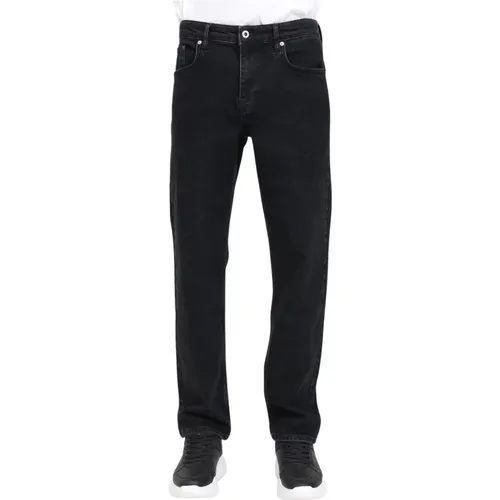 Schwarze Straight Fit Jeans , Herren, Größe: W34 - Karl Lagerfeld - Modalova