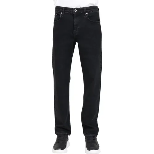 Schwarze Straight Fit Jeans , Herren, Größe: W30 - Karl Lagerfeld - Modalova