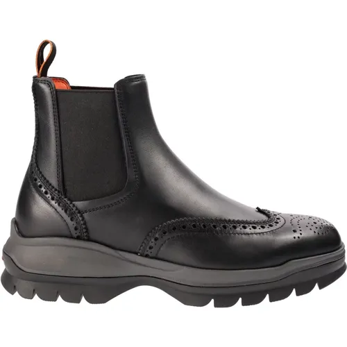 Leather Work Boots - , male, Sizes: 8 UK, 7 UK - Santoni - Modalova