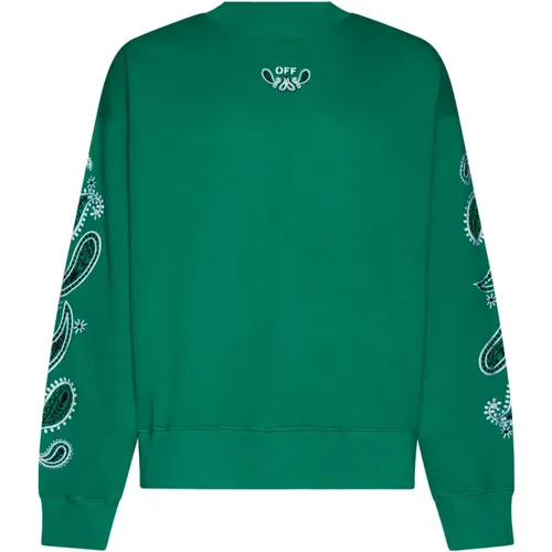 Skate Crewneck Bandana Sweaters , Herren, Größe: S - Off White - Modalova