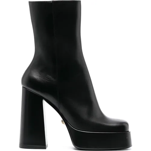 Leather Platform Boots , female, Sizes: 4 1/2 UK - Versace - Modalova