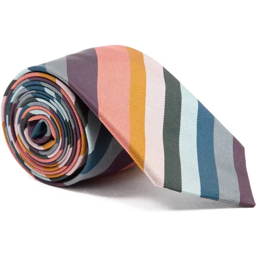 Striped Silk Tie , male, Sizes: ONE SIZE - PS By Paul Smith - Modalova