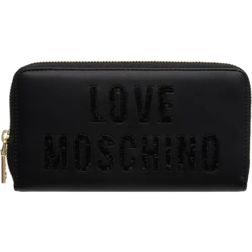 Logo Wallet with Zip Closure , female, Sizes: ONE SIZE - Love Moschino - Modalova