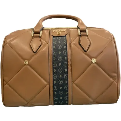 Modern Leather Handbag with Iconic Logo , female, Sizes: ONE SIZE - Pollini - Modalova