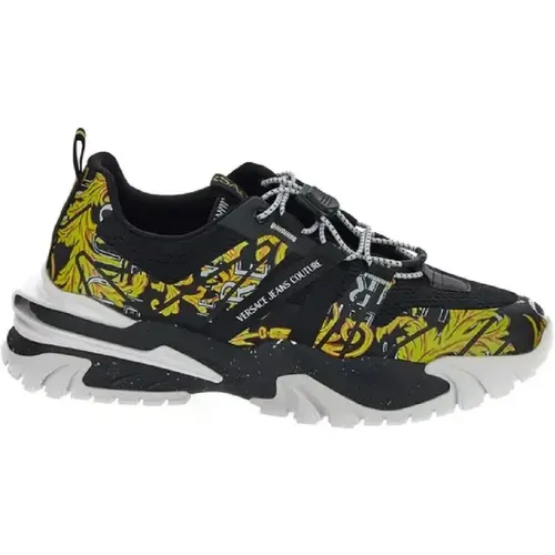 Schwarze Barockdruck Sneakers - Größe 43 , Herren, Größe: 41 EU - Versace Jeans Couture - Modalova