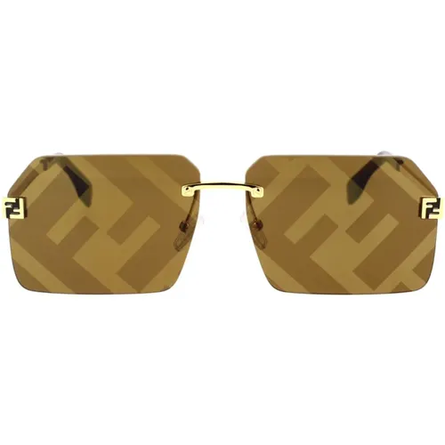Square Glamour Sunglasses with Brown Lenses , unisex, Sizes: 59 MM - Fendi - Modalova