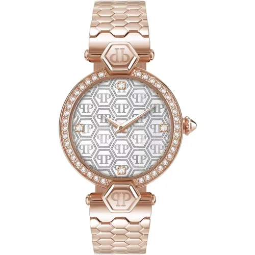 Couture Rose Gold Watch with Strass , female, Sizes: ONE SIZE - Philipp Plein - Modalova