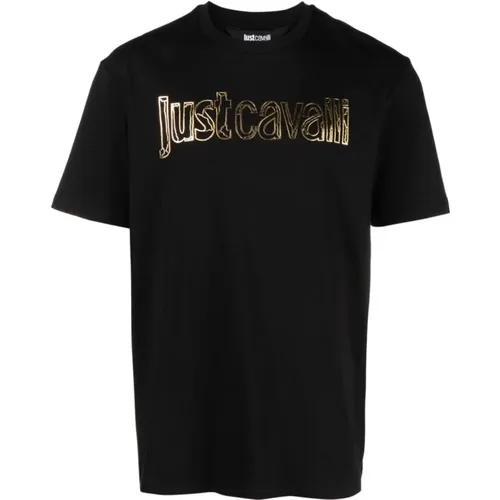 Schwarzes Logo T-Shirt , Herren, Größe: M - Just Cavalli - Modalova