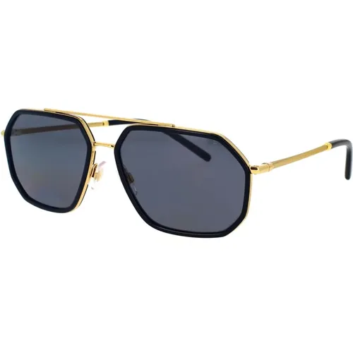 Polarisierte Sonnenbrille Dg2285 mit goldfarbenem Metallgestell - Dolce & Gabbana - Modalova