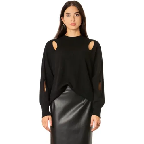 Crop-out Pullover in Schwarz , Damen, Größe: L - Jijil - Modalova