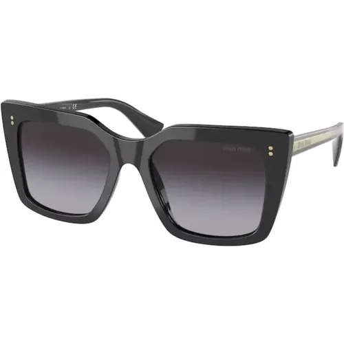 Schwarze/Grau getönte Sonnenbrille , Damen, Größe: 53 MM - Miu Miu - Modalova