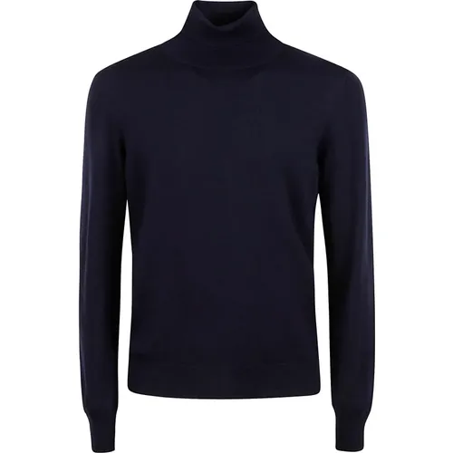 Blaue Merino Pullover , Herren, Größe: M - Gran Sasso - Modalova