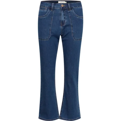 Bootcut Denim Pants Indigo , female, Sizes: W24, W26, W30, W32, W34, W25, W33 - Cream - Modalova