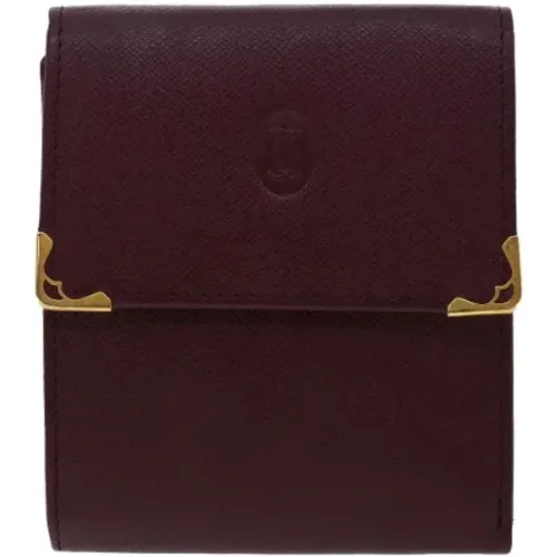 Burgundy Leather Cartier Wallet , female, Sizes: ONE SIZE - Cartier Vintage - Modalova