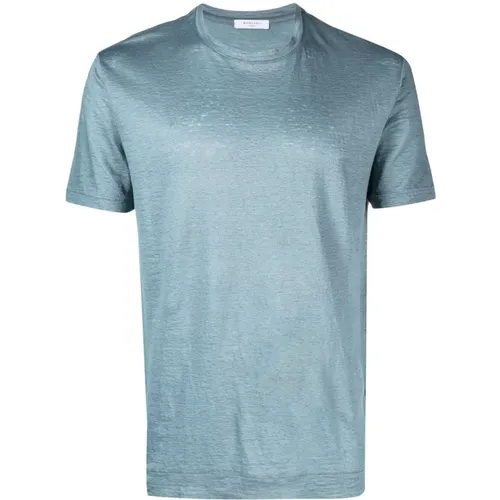 Light Linen T-Shirt , male, Sizes: M - Boglioli - Modalova