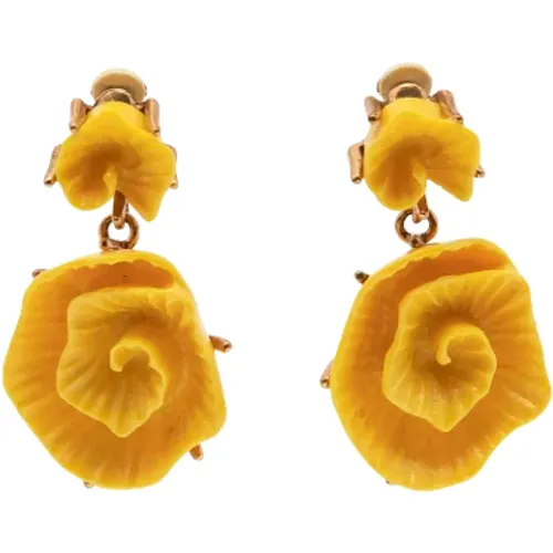 Pre-owned Plastic earrings , female, Sizes: ONE SIZE - Oscar De La Renta Pre-owned - Modalova