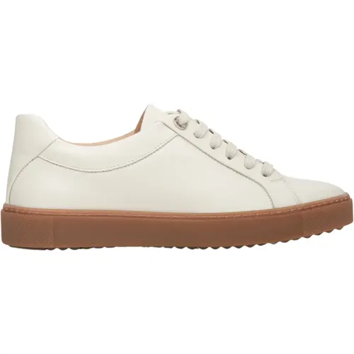 Damen Hellbeige Plateau-Sneaker aus echtem Leder , Damen, Größe: 36 EU - Estro - Modalova