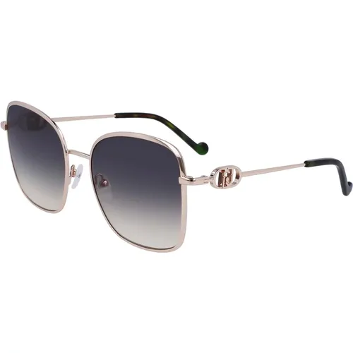 Gold Shiny Grey Sunglasses Lj155S , female, Sizes: 57 MM - Liu Jo - Modalova