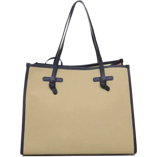 Canvas Tote Bag with Leather Handles , female, Sizes: ONE SIZE - Gianni Chiarini - Modalova