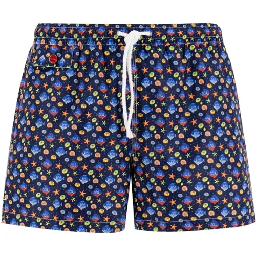 Abstract Pattern Swimwear Boxer Shorts , male, Sizes: L, 2XL, M - Kiton - Modalova