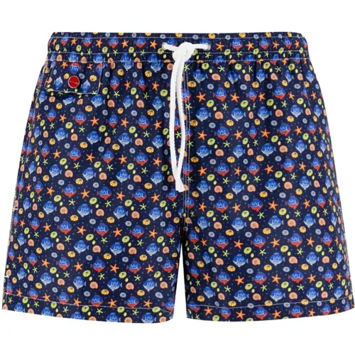 Abstract Pattern Swimwear Boxer Shorts , male, Sizes: XL, L, 2XL, M - Kiton - Modalova