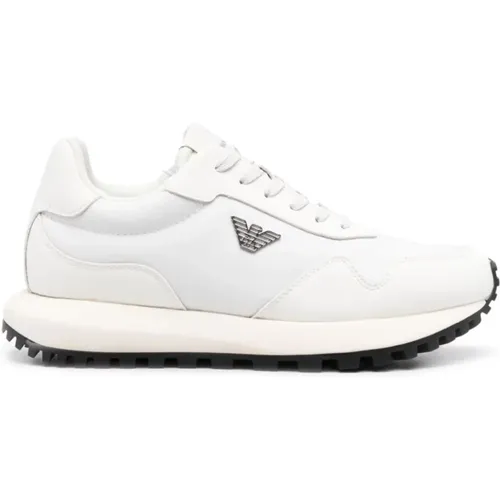 Panelled Low-Top Sneakers , male, Sizes: 10 UK, 11 UK, 6 UK, 5 UK, 7 UK, 12 UK, 8 UK, 9 UK - Emporio Armani - Modalova