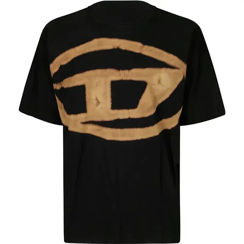 Cotton T-Shirt with Contrasting Print , male, Sizes: M, L - Diesel - Modalova