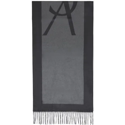 Grey Silk Scarf Elegant Style , male, Sizes: ONE SIZE - Saint Laurent - Modalova