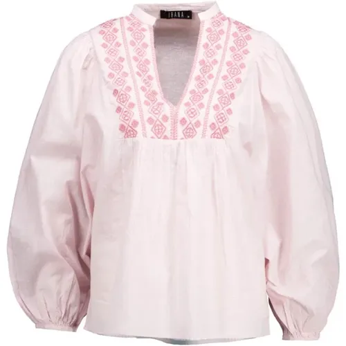 Elegantes rosa Top mit V-Ausschnitt , Damen, Größe: XL - Ibana - Modalova