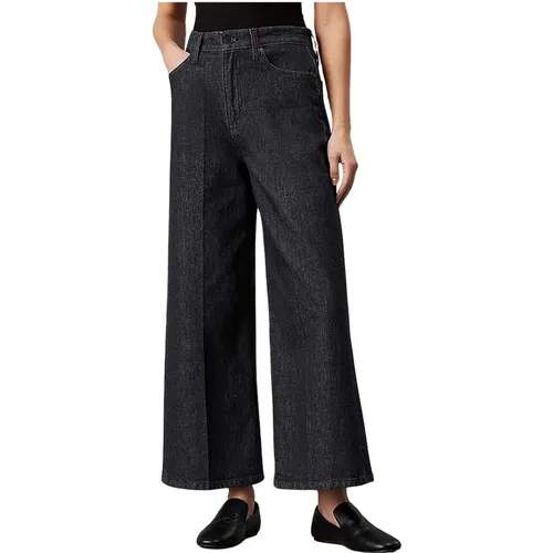 Dark Denim Wide Ankle Jeans , female, Sizes: W25, W29, W27, W26, W30, W28 - Calvin Klein - Modalova