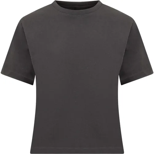 Slim Fit Crew Neck T-Shirt mit Logo Label , Damen, Größe: XS - Armarium - Modalova