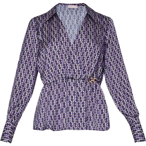 Violette Schachbrett Bluse für Damen , Damen, Größe: S - Liu Jo - Modalova