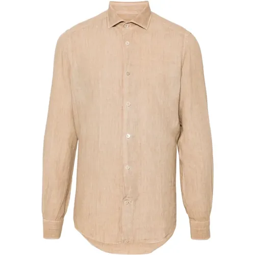 Casual Linen Long Sleeve Shirt , male, Sizes: XL, 5XL, 2XL, 3XL, L, 4XL, M - Eleventy - Modalova