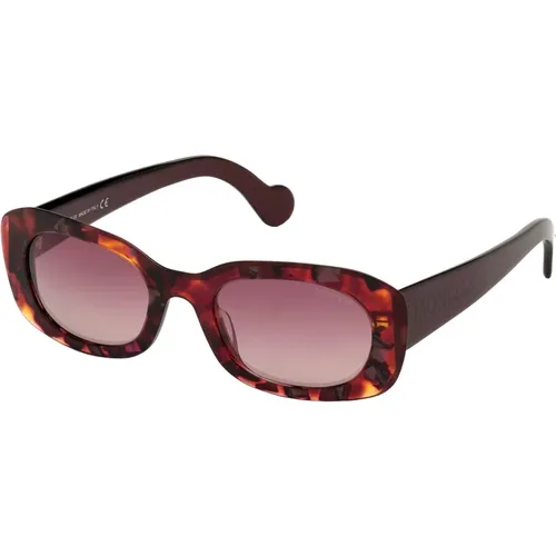 Red Havana Sunglasses with Red Shaded Lenses , female, Sizes: 52 MM - Moncler - Modalova