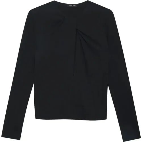 Elegant Draped Long Sleeve Blouse , female, Sizes: L, M, S, XS - Anine Bing - Modalova