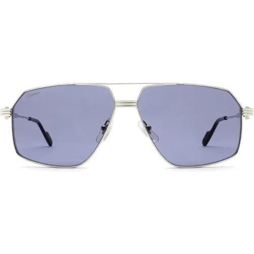 Luxury Square Metal Sunglasses , male, Sizes: 61 MM - Cartier - Modalova